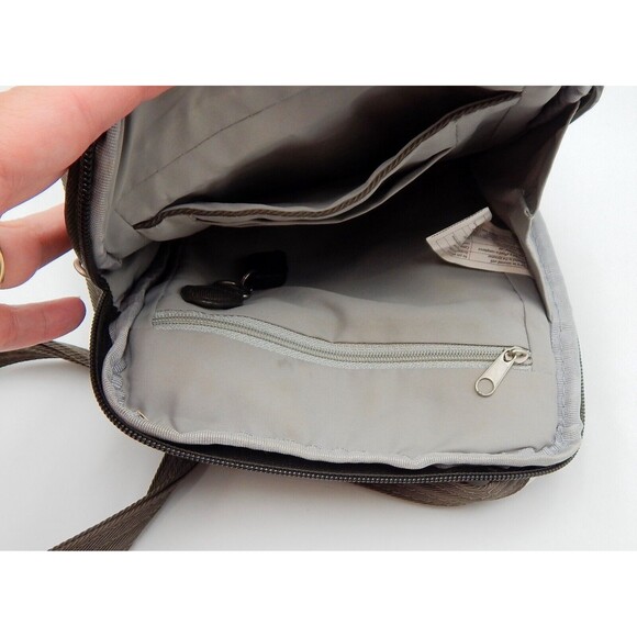 Travelon Anti-Theft Signature Quilted Slim Pouch Olive Green Crossbody Bag 42759 - Picture 7 of 12